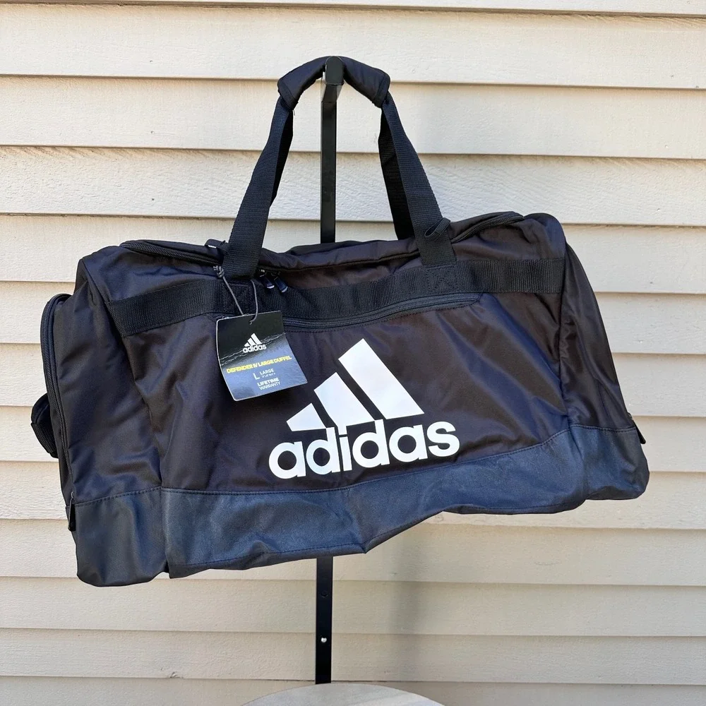 Adidas Defender IV Large Gym Training Duffel Bag Padded Carry Handles Black NWT